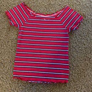 Red, Blue, and White Striped Top -- Justice